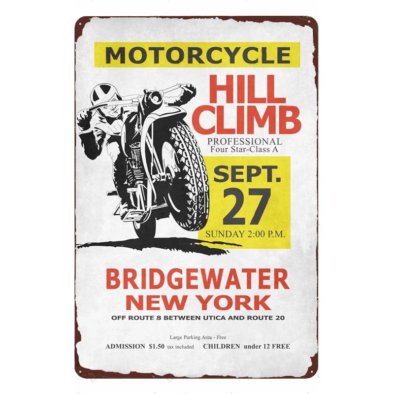 Motorradfahrer Klassischer Sport Rennsport Blechschild Vintage Metallposter Dekor Man Cave Garage Wandschilder Kunstplaketten Blechschild