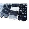 Eden Japan Șosete Tabi din Bumbac cu Imprimeu Pisici, cu Elastic Lejer, Mărimi Scurte, Set de 5 din B04 Șosete de Damă, Amestec, Călcâi, Manșete, Lungime, 23-25cm, (Model