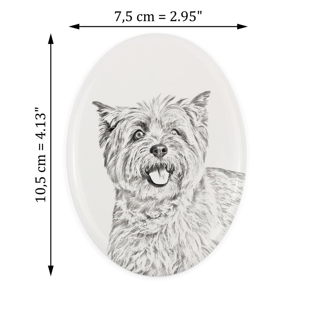 Cairn Terrier – Commemorative plaque with a photo of a dog, tombstone with a print | Art-Dog