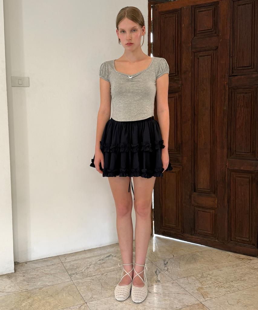 Sinun Double Frill Skirt (Navy)