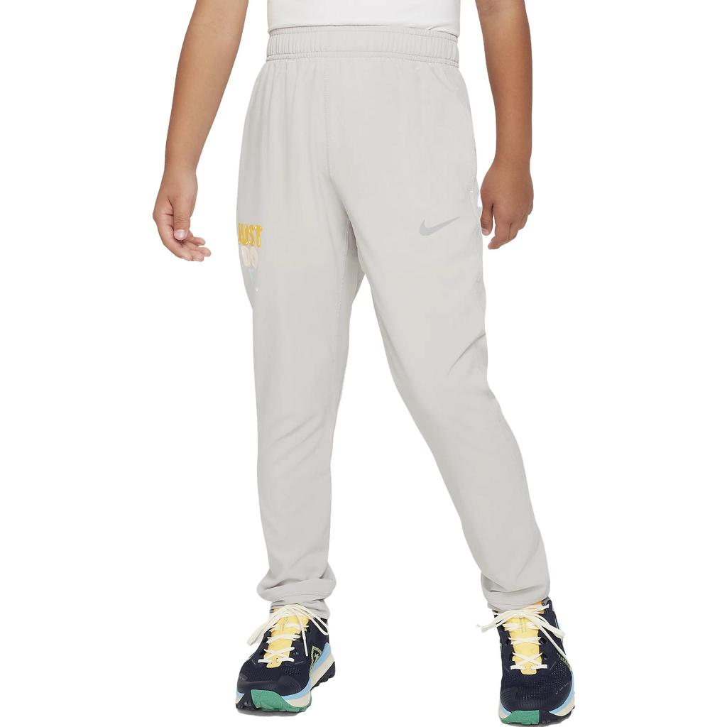 Nike Kids Letter Print Cuffed Knit Sports Pants Kids Bottoms Light-Gray FQ0706-012