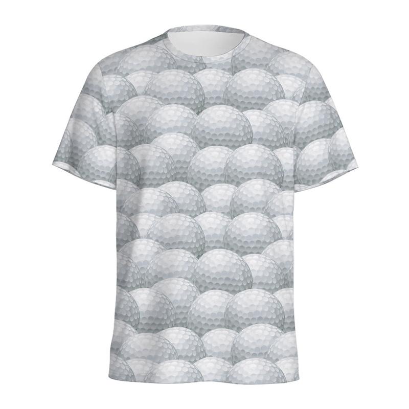 Fashion Golf Ball Graphic T Shirts For Men Summer Casual Short Sleeve 3D Printed Kids T-shirts Loose Breathable Sports Tees Tops