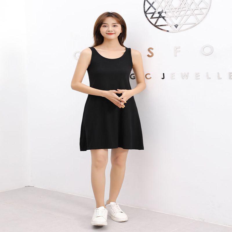 Comfortable Women Loose Midi Dress Long Tank Stretch Casual Sleeveless Design