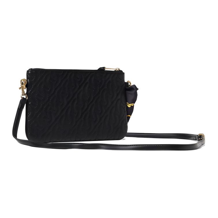 Versace Jeans Couture Chain Fashion Print Zipper Closure Leather Handheld Crossbody Shoulder Bag Women bags Black Yellow 75VA4BAX-ZS803-899