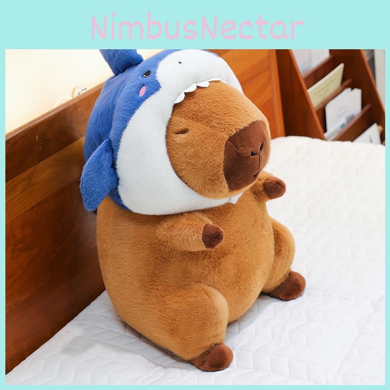 Capybara Shark Water Guinea Pig Plush Toy For Kids Soft Animal Pillow Gift