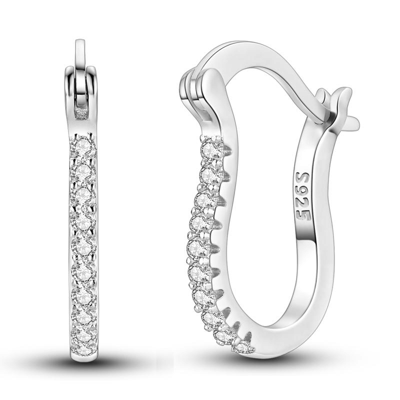 925 Sterling Silver Cubic Zircon Earrings Double  For Women Heart Star Moon Earrings Elegant Birthday Jewelry Gifts