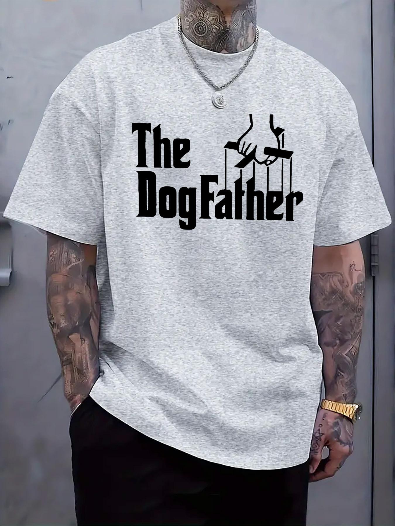 THE DOG FATHER  Graphic T-shirt - Bold White Print on Black S