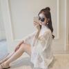 Women Lace Embroider Loose Chiffon Tops Summer Beach Cover Up Tassel Cardigan