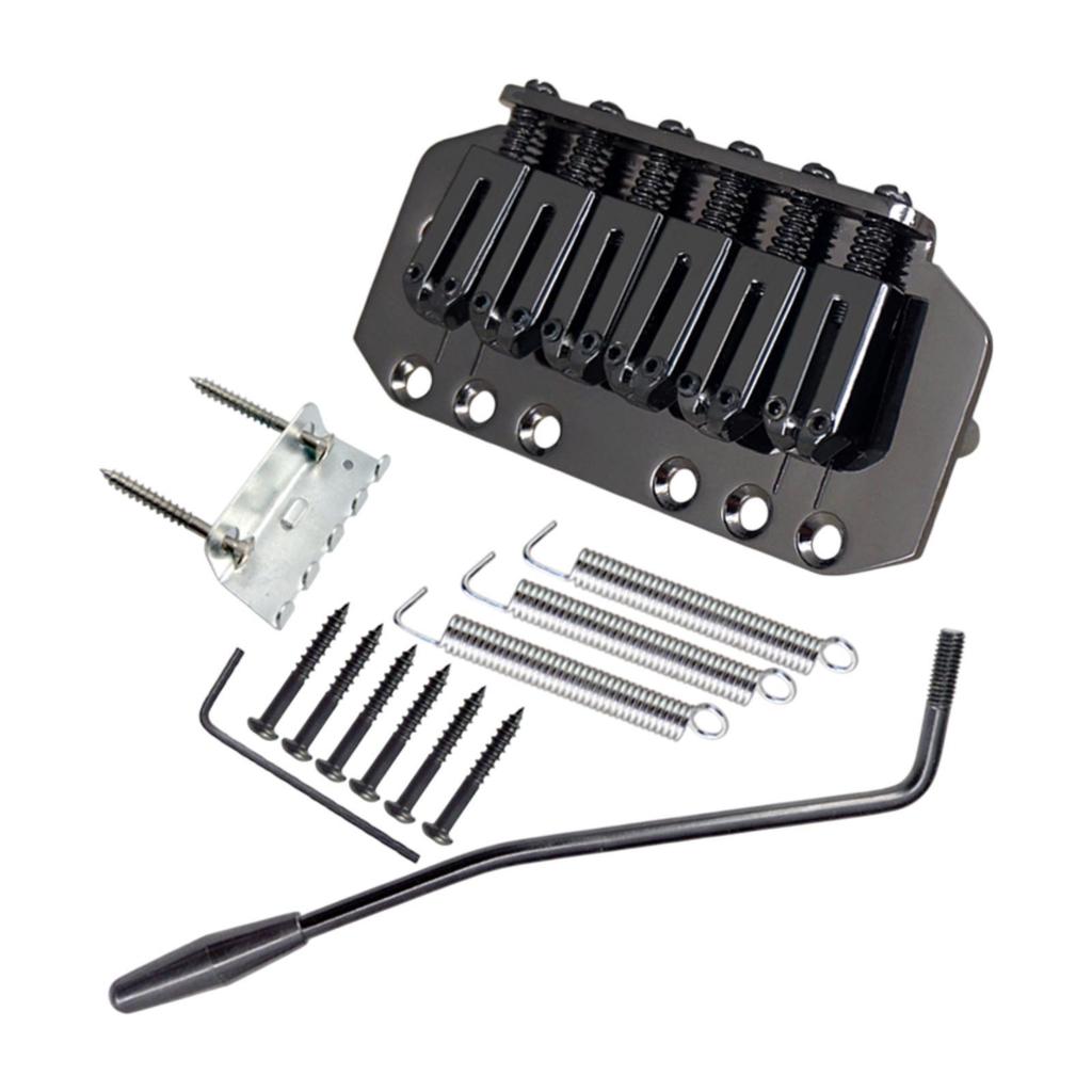 Guitar Tremolo Bridge Set Replacement Part Easy To Install Sturdy Construction with Mounting Accessories Top Loaded Tailpiece