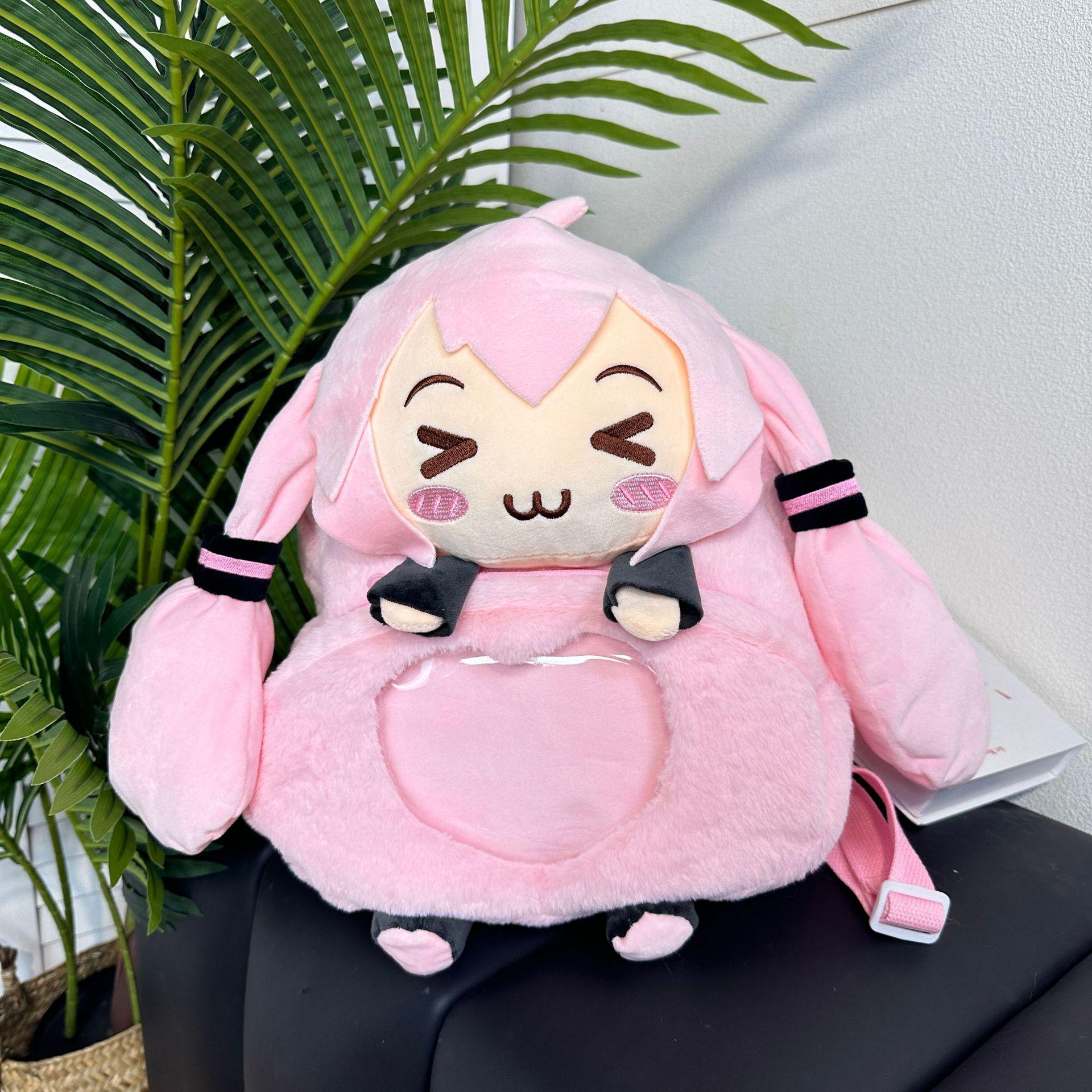 

Японський аніме плюшевий рюкзак-сумка через плече Хацуне Міку - Мила дівчина мультяшна прозора студентська сумка