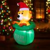 4.9FT Christmas Holiday Inflatable Yard Decor Bear In Gift Bag Toy Xmas Home Decor Ornaments Christmas Supplies Gift Decoration