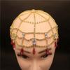 Elegante Fascia con Strass Accessorio per Capelli Moda Donna Cappello Quadrato Retrò Catena Copricapo