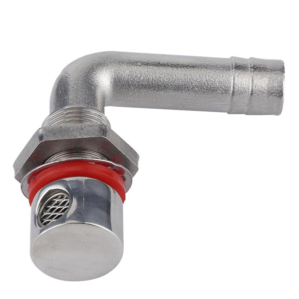 Universal Boat Fuel Gas Tank Vent Stainless Steel Hardware with Gasket Flush Mount for 5 8in HoseCurved
