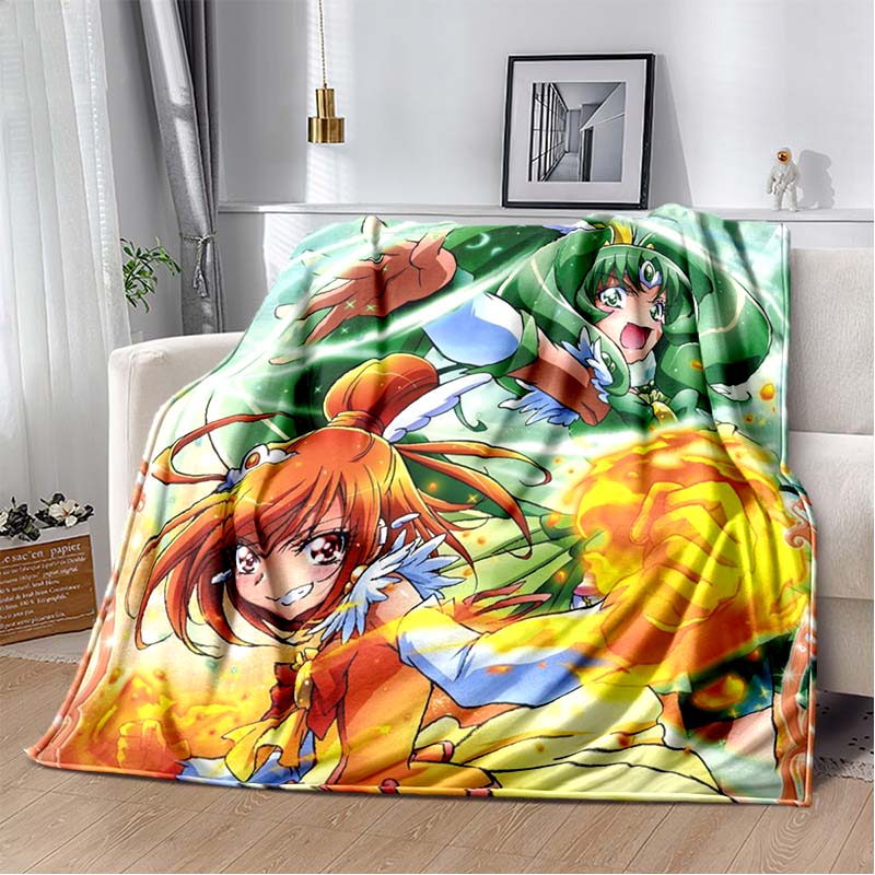 This 3D printed Pretty Cure soft plush blanket is made of flannel and is suitable for use in living rooms, bedrooms, beds, sofas