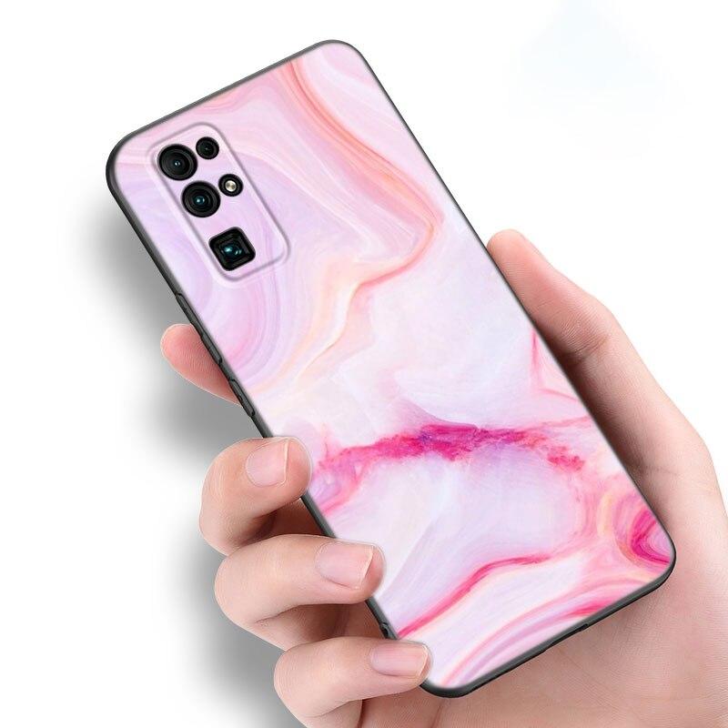 Husă de telefon din marmură vintage pentru Huawei Honor 60 50 SE 30S Mate 30 20 10 Lite 40 Nova 9 8 Pro Y60 8i 7i 7SE 5T Husă neagră premium