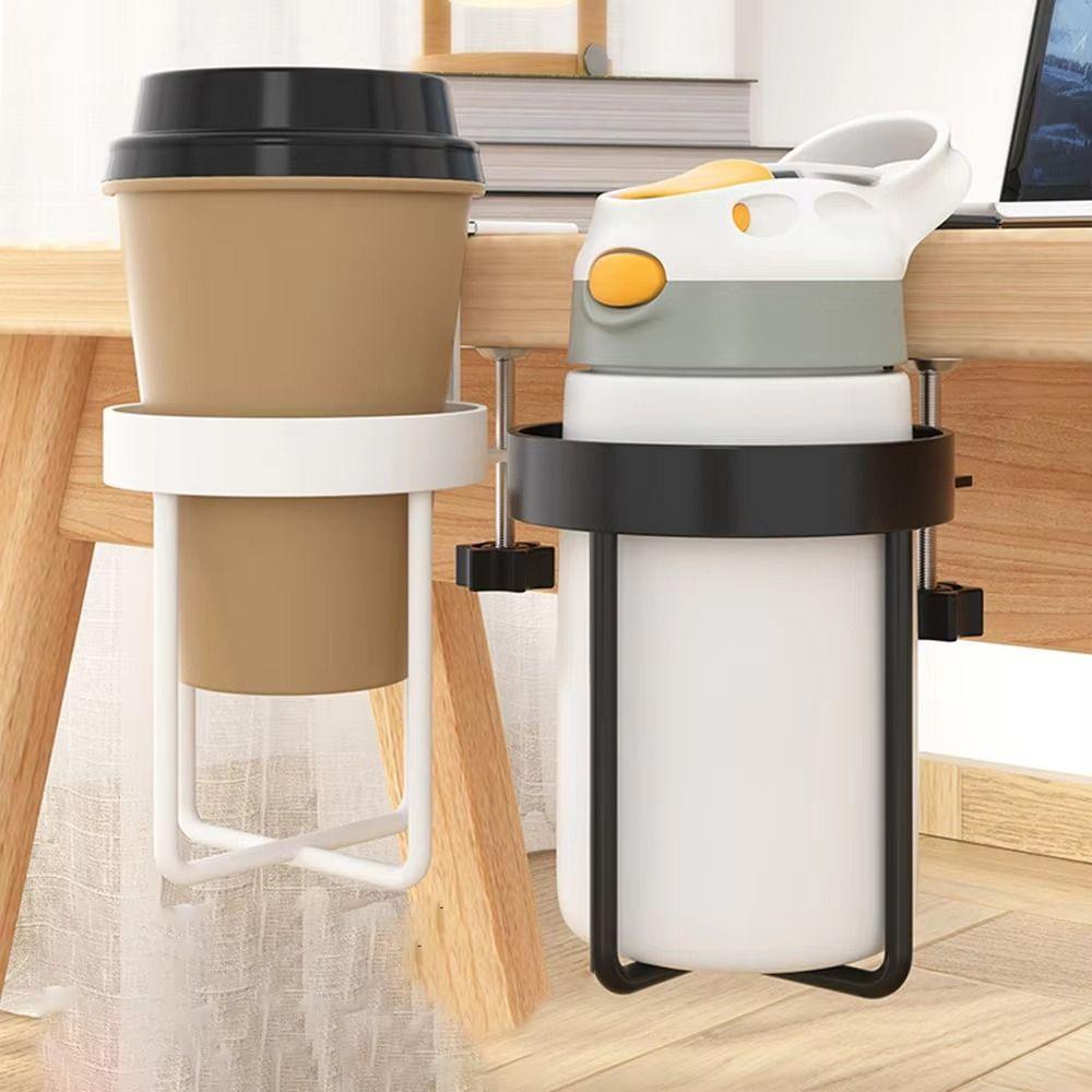 Metal Desktop Mug Rack 2 In 1 Cup Hanging Storage Holder Space Saving Clip-on Cup Holder  Desk