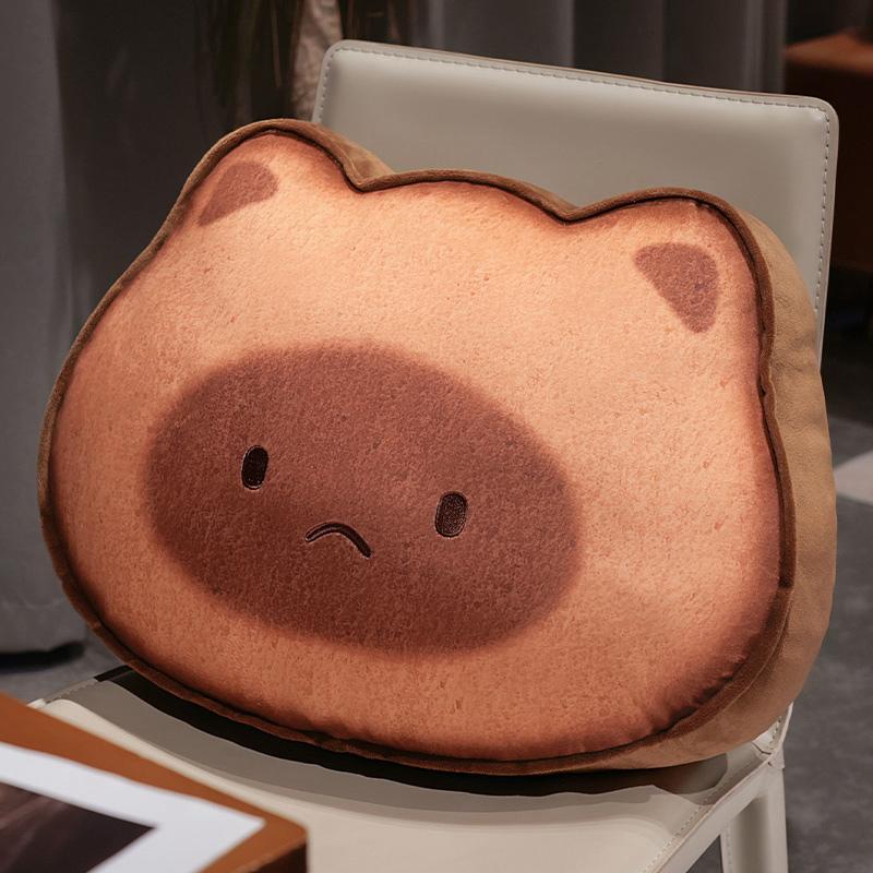 

Cartoon Toast Capybara Cat Plush Playthings Lovely Animal Pillow Sleeping Cushion Stuffed Soft Texture Sofa Back Pillow Birthday Celebration Gifts 50x40cm