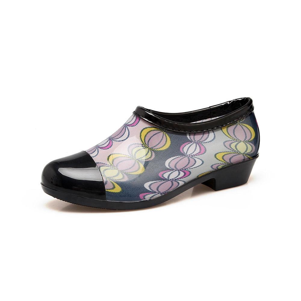 Shallow Mouth Rainshoes Women's Rain Shoes Short Boots Wear-Resistant Rubber Shoes Non-Slip hoe Cover Kitchen Work Shoes