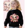 Girls/Boys "Creamy Cutie: A Sweet Elephant Delight" Print Long Sleeve Crewneck Sweatshirt - Soft Casual Pullover Top