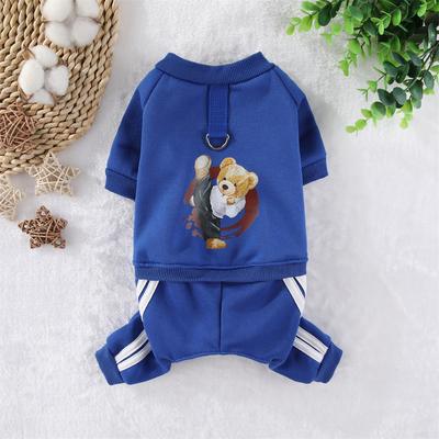Cappello per Animali Senza Cappello Pile Kung Fu Orso Vestiti Cane Gatto Autunno/Inverno Quattro Zampe Maglione Cane Piccolo Teddy Orso Grande Pomerania