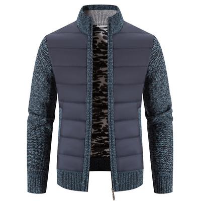 Herbst und Winter Herren Pullover Strickjacke Mode Nähte Stehkragen Wattierte Jacke Herren Wattierte Jacke