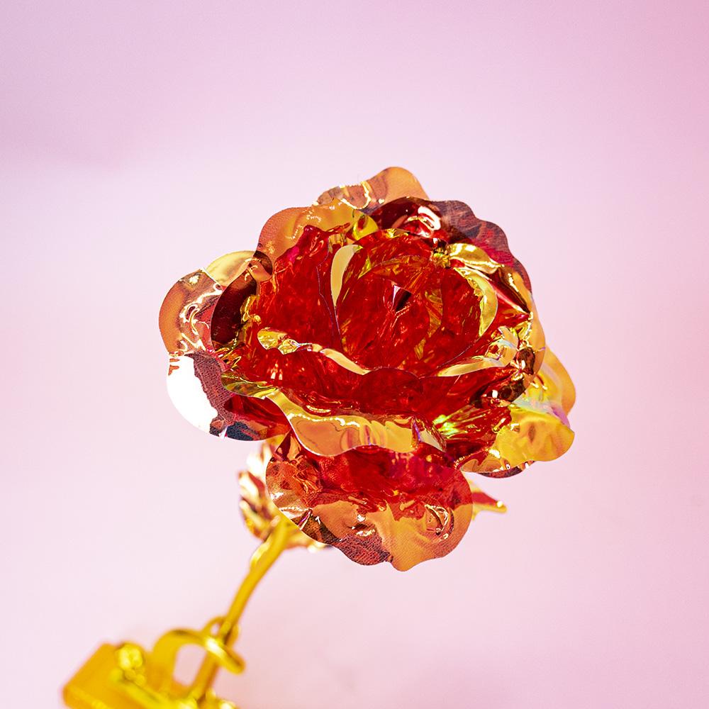 Hot Beauty Foil Iridescent Rose Artificial Flower Birthday Valentine'S Day Anniversary Christmas Gifts For Wife And Girl Friend
