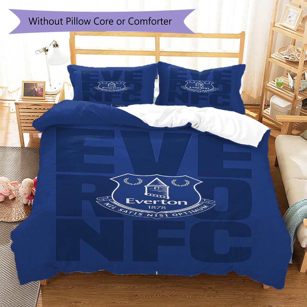 Everton Logo  Pattern Bedding Quilt Set Quilt Cover Pillowcase Home Decoration Birthday Gift (1 * Duvet Cover + 2 * Pillowcase, Without Core)