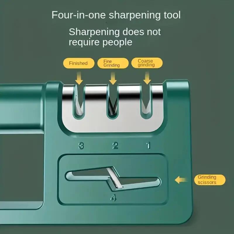 1pc Four-in-one Diamond Knife Sharpener Multi-functional Knife Scissors Manual Quick Knife Sharpening Tools Kitchen Accessories