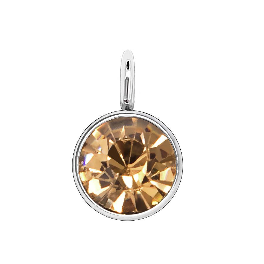 10pcs 6mm Gold Stainless Steel Birthstones Charms Pendants for Necklace Bracelet Jewelry Making DIY Rhinestone Crystal Beads