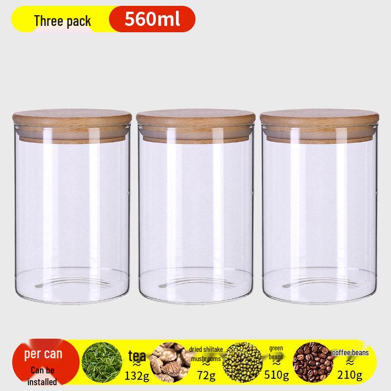 Food-Grade Borosilicate Glass Tea Canister for Coffee, Flower Tea, and Powder - Moisture-Proof Storage Jar