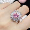 BELLA BOX New Gorgeous Pink Flower Shape Classic Temperament Ring For Girl Charm Dinner Party Fine Delicate Jewelry New Trendy