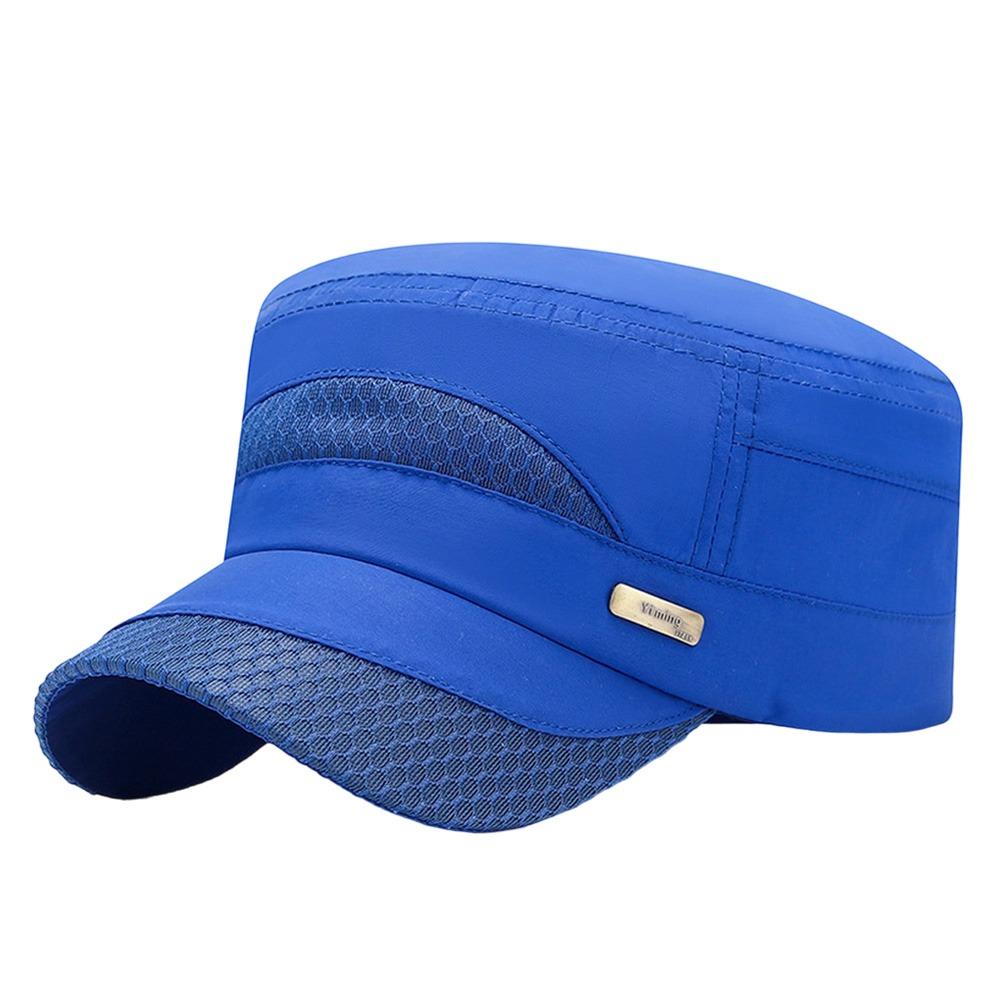 

Anti-UV Baseball Cap Quick-drying Peaked cap Fashion Flat Top Hat Men Women королівський синій колір