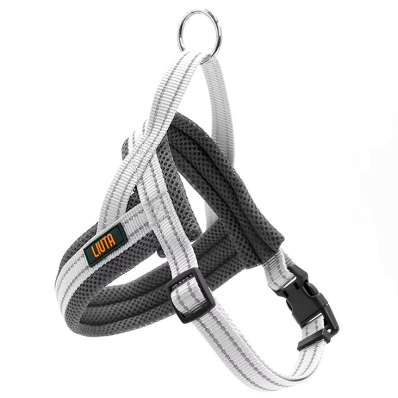 Dog Harness & Collar Reflective Adjustable Back Clip Halter Basic Collar Leads Training Walking Easy Running Large Pet Supplies