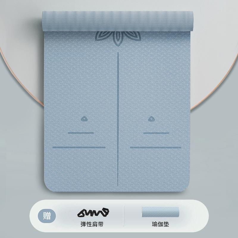 TPE Yogamatte für Damen mit Stoßabsorption, geräuschlos, rutschfest, verdickt für Heimtraining, Tanz und Fitness