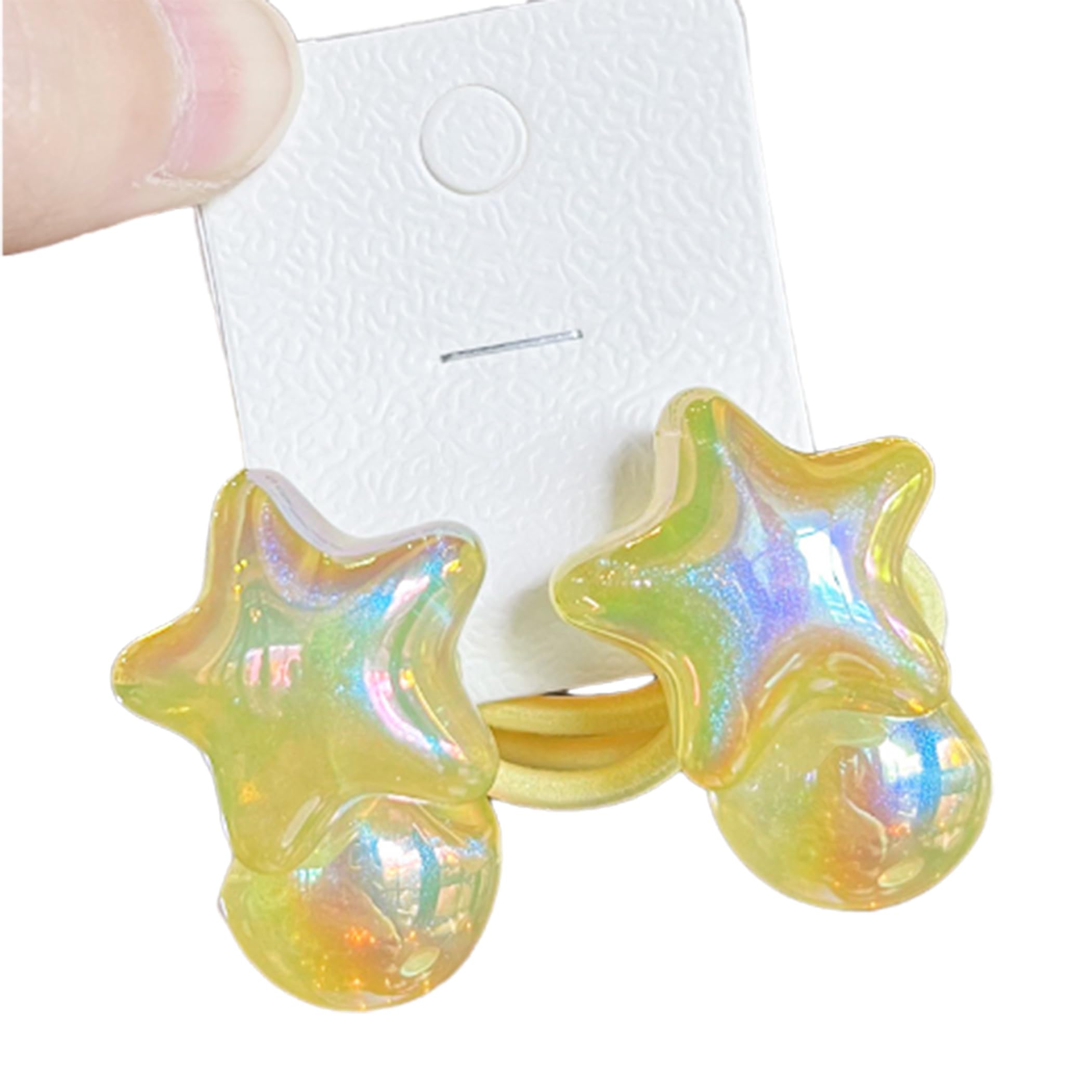 

GFun Hair Accessories, Small Hair Ties for Kids, Set of 2, Star Design, Yellow, Perfect for Hair Arrangements, Recitals, Entrance Ceremonies, and