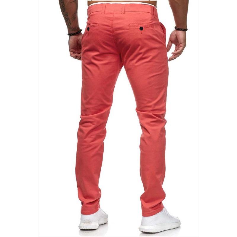 Men European Style Solid Color Loose Casual Long Trousers