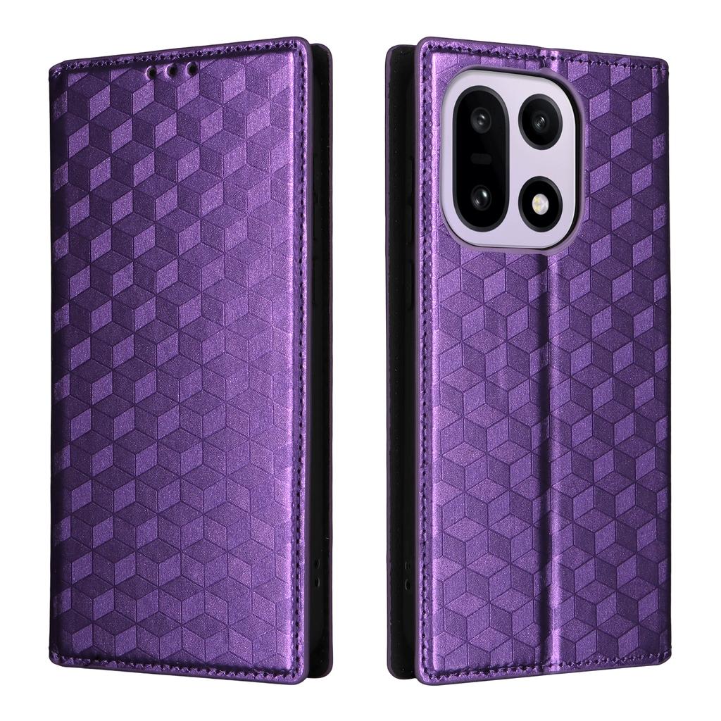 For OnePlus 15 5G Case Wallet Rhombus Imprinted PU Leather Phone Cover