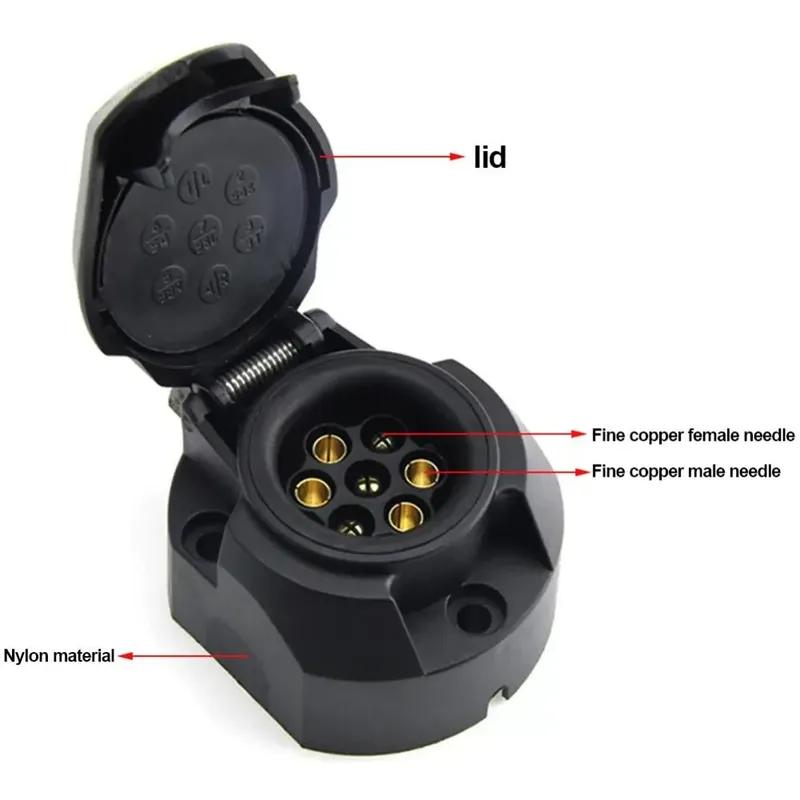 7Pin/13Pin 12V Euro round Trailer Caravans Socket Electrical Connector Adapter Towing Socket Plug Car Accessories