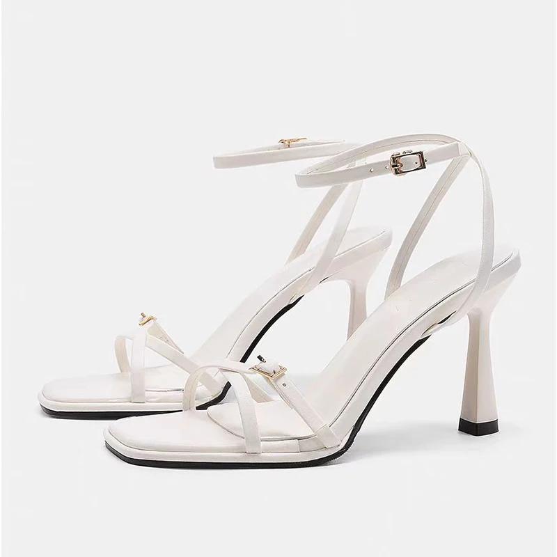 

2025 дизайнерские женские новые модные туфли на высоком каблуке с буквенным принтом, черные туфли на очень высоком каблуке, босоножки на шпильках со шнуровкой для женщин 37 бежевый