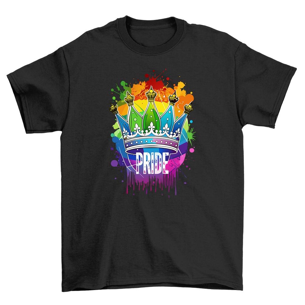 Pride_49 Rainbow Crown Funny T-shirt - Rule with Royalty! Vivid Colors, Funny Un