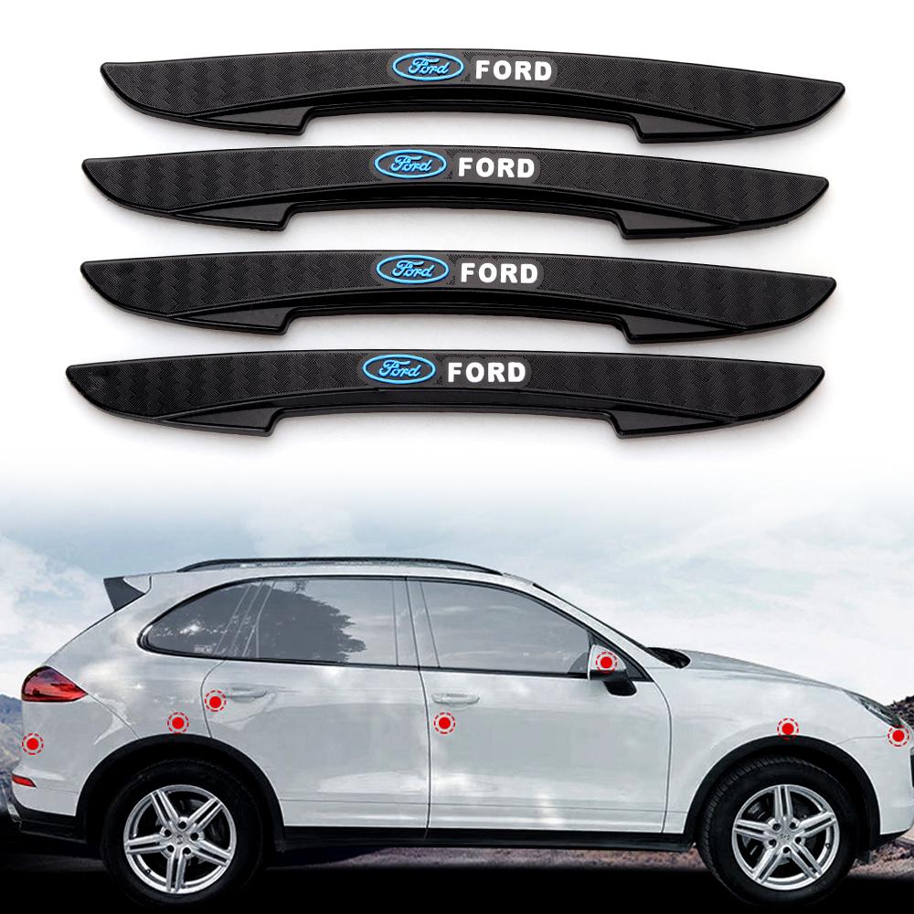 EWTJ7 4PCS Car Door Collision Prevention Bumper Strip Protector Sticker For Ford Ranger Focus Kuga S-MAX Transit Mustang Fiesta ST MK3