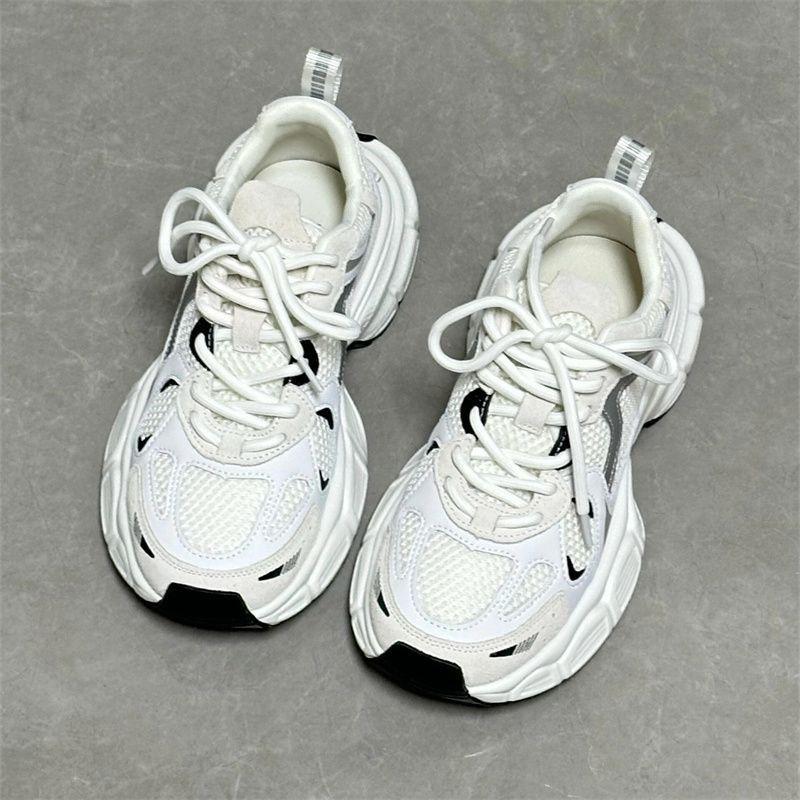 Popular dad shoes 2025 autumn new fashion thick-soled super soft versatile little white shoes mesh breathable casual sports shoes