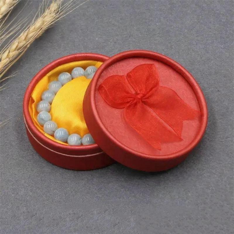 Jewelry box earrings earrings bows round square bracelet packaging box jewelry storage packaging Red packaging box [8*3.5cm]; packaging box