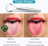 Stainless Steel Tongue Scraper, Portable Oral Care Tool, Removes Coating & Bad Breath, Easy to Clean