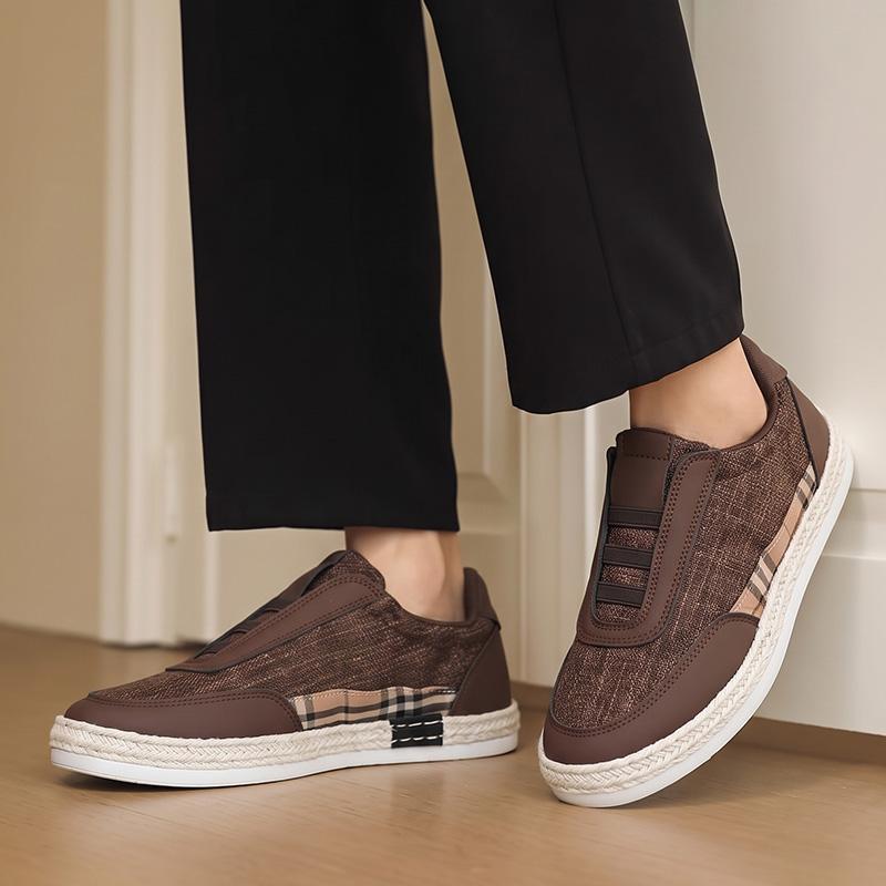 Fisherman'S Woven Slip On Casual Shoes Four Seasons Fashion Breathable Lightweight Soft-Sole Comfort Outdoor Men'S Walking Shoes