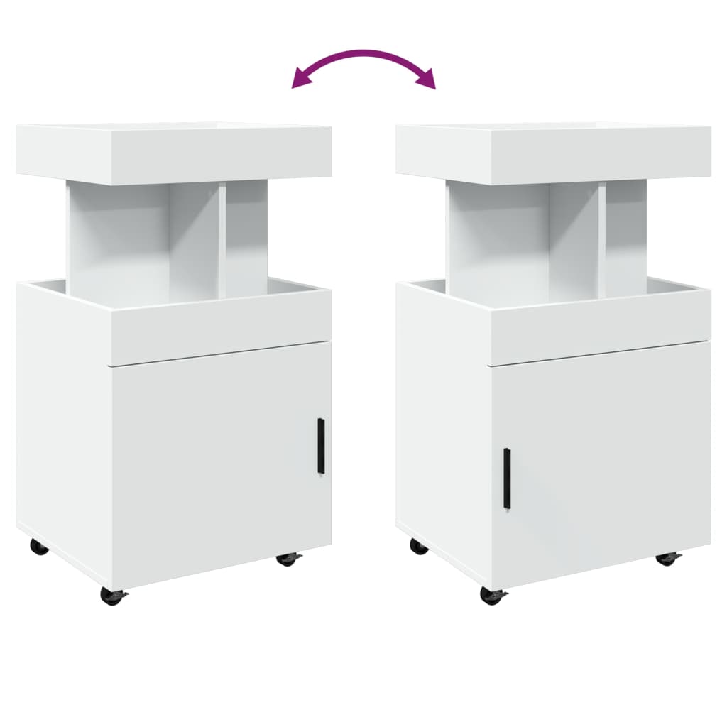 Bar Cart White 50x41x89 Cm Engineered Wood