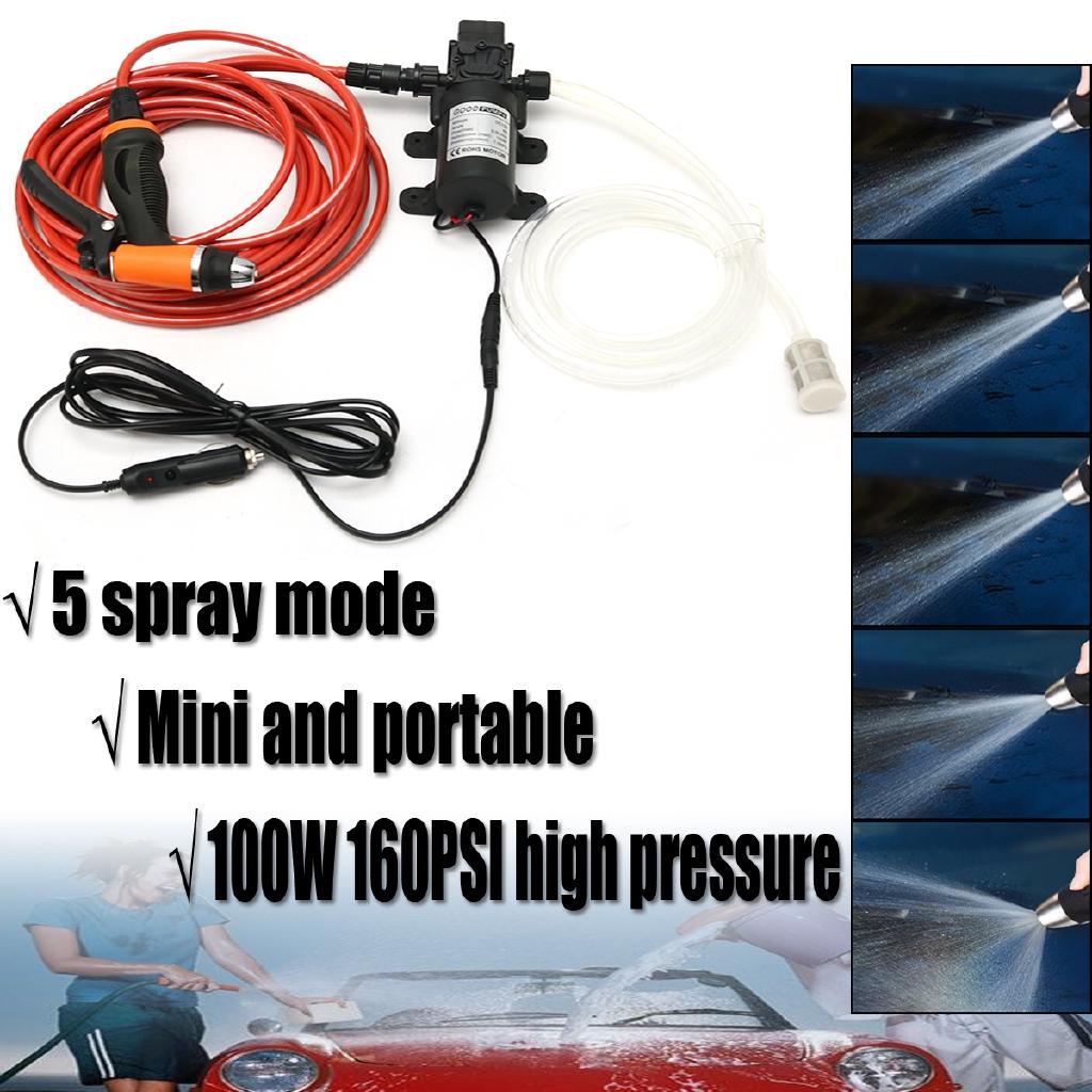 Universal 12V Portable 100W 160PSI High Pressure Electric Car Washer Washing Machine Water Pump Kit