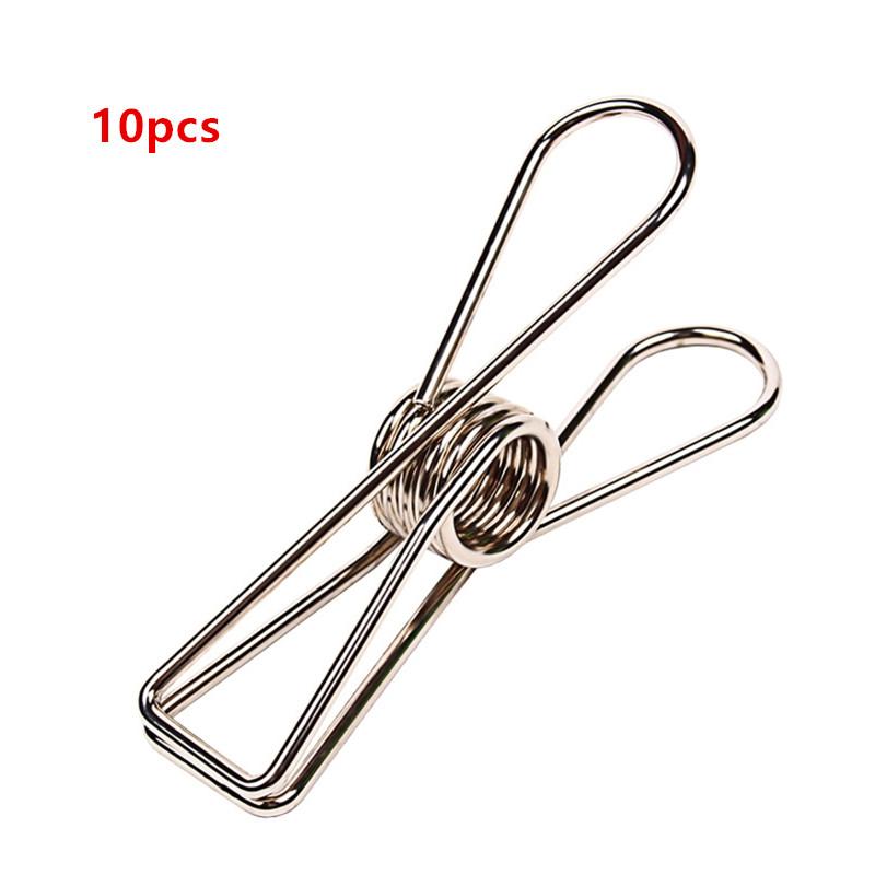 

10 шт. прищепок из нержавеющей стали, прочные металлические зажимы для полотенец, ветрозащитные зажимы для стальной проволоки, прочная вешалка серебряный