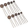 10pcs/lot Metal Hairpin Hair Clips Antique Bronze Cabochon Blank Base Setting Bezel Tray For DIY Jewelry Making Hair Accessories