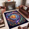 Cosmic Theme Crystal Velvet Floor Rug Personalized Custom Name Text Warm Carpet Home Decoration